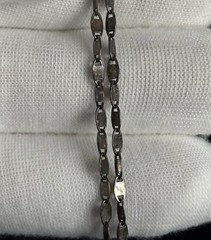 Vintage 925 Sterling Silver Mariner Chain 11” Bracelet Deep Oxidized 2.5mm ITALY