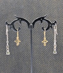 2 Pair – Vtg Sterling Silver Green Glass & 1 FW Pearl Hook Dangle 925 Earrings