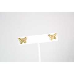 Goldtone Butterfly Earrings Pierced Gold Tone Delicate Vintage 88977