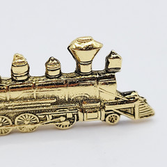 Train AT SF RR Atchison Topeka and Santa Fe Railway Gold Tone Vintage Tie Clasp