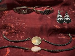 jewelry lot- “Alpaca, Mexico” & Peruvian Bracelets & Earrings