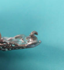Art Deco Beauty Pot Metal Domed Pave Brooch/Pin 2.9″
