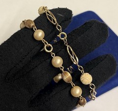 13.9g LOT 2x Gold Filled Bracelet 7″ Shell Cage Bead Chain Victorian Gf