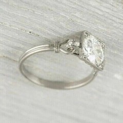 2.90Ct Lab Created Diamond Art Deco Style Engagement 14K White Gold Finish Ring