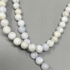 Dainty Stone Necklace White Opaque Gemstone Mini Bead 4.2mm Collar Chakra 19″