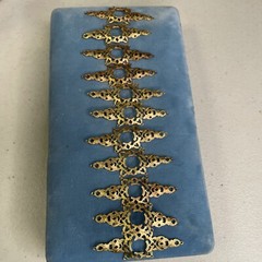 Old Stock Jewelry Making Finding Filigree Pin Base Gold Tone 10 New old Vintage