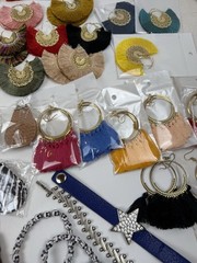 Huge Modern Costume Jewelry Lot 90+ Pieces Earrings Bracelets Eyeglass Chains Et