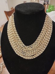 Gold-tone Multi Strand Chain Necklace. 12 Inches In Length With 4 Inch Extender