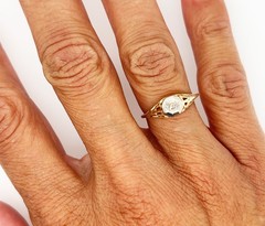 Art Deco Diamond Engagement Ring Mined .05ct Old Mine Original 1920 Antique 14K