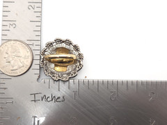 Vintage 60s 70s Gold & Silver Tone Large Aries Astrology Ram Adjustable Ring