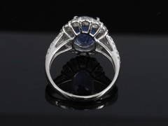 Rare 4.71ct GIA Ceylon No Heat Sapphire & 1.32ct Diamond Platinum Ring Size 6.25