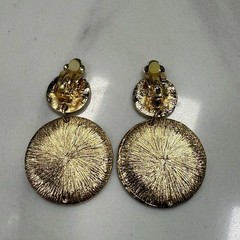 Vintage Gold and Silver-Toned Textured Earrings