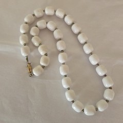 Vintage White Acrylic Chunky Beaded Necklaces Lot of 3 – 17 in. – 29 in.