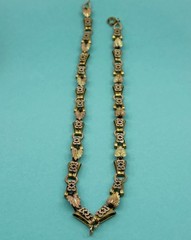 Victorian Tri-Gold Filled Book Chain Necklace Germany Pendant Ring 20.5”