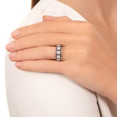 Vintage Art Deco 1 Ctw White Round Cut Engagement Wedding Ring Solid 925 Silver