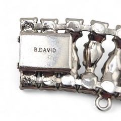 Vintage B David Rhinestone Bracelet Diamante Crystal Prong Set 7in