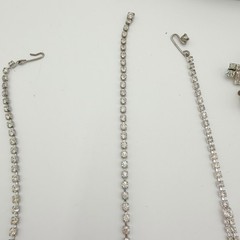 VINTAGE RHINESTONE Jewelry Lot Necklace Bracelet Earrings TAYLOR MAID Case