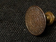 Antique Taxco Mayan Sterling Silver Pin .5 Inches