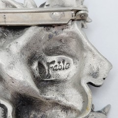 Fable Safari Africa Animal 3D Sculpted Pewter Silver Tone Collage Vtg Brooch Pin