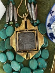 VINTAGE Luca Razza Gold Tone Capricorn Zodiac Runway Pendant Necklace Signed