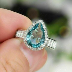 Aquamarine 3.90 Ct Art Deco Vintage Wedding Ring 925 Sterling Silver