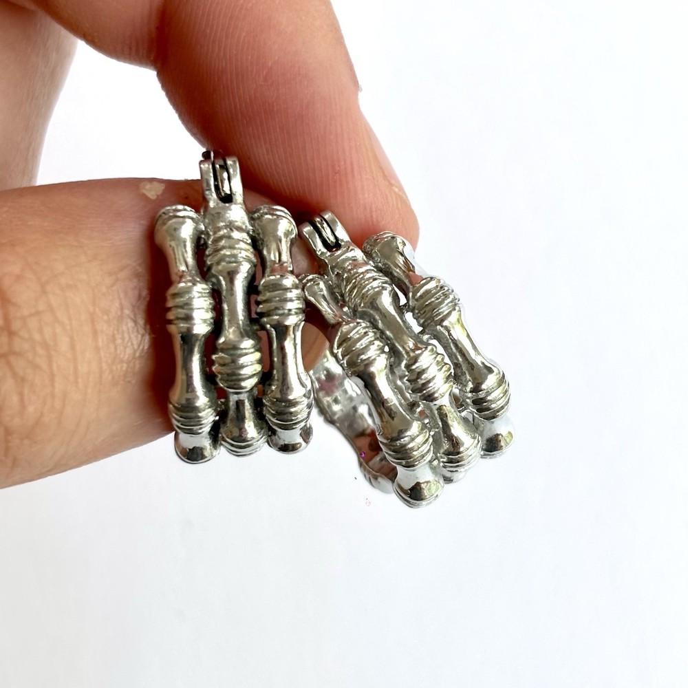 Arthur Court Aluminum Hoop Earrings .75 In Multi Bamboo Discontinued Jewelry