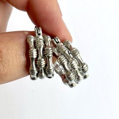 Arthur Court Aluminum Hoop Earrings .75 In Multi Bamboo Discontinued Jewelry