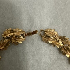 Vintage NAPIER Gold Tone Textured Maple Leaf Collar Choker 16” Necklace Signed