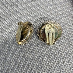 Vintage Button Earring Lot Screw Back Clip Ons Glass Acrylic Metal 6 Pair