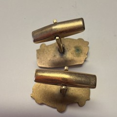 Ford Vintage Van Shaped Brass Bullet Back Engraved Cufflinks for Men