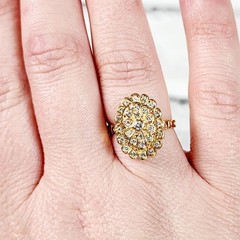 Vintage Mid Century 18K Yellow Gold .40 Ctw Diamond Ring 8 Retro Luxury Pretty