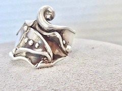DESIGNER LuLu MODERNIST DESIGN STERLING SIVLER BAND RING SIZE 7.5 RING