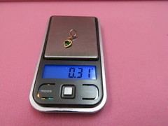 Michael Anthony 14k Y. Gold Heart Green Charm .31 G w/5mm Spring Clasp