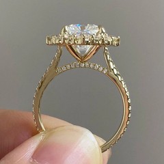1.20Ct Round Lab-Created Diamond Women Band Ring In 14K Yellow Gold Plated