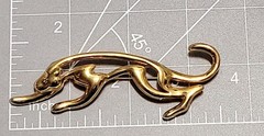 Piscitelli Jaguar Brooch Goldtone Vintage 3.5 In L
