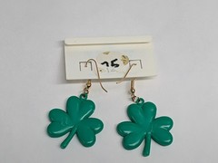 Vintage Russ Green Clover Earrings Saint Patrick’s Day Earrings Unused