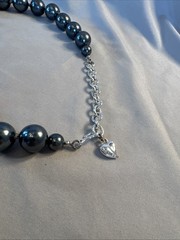 Carolee Faux Pearl Chunky Necklace Gray Adjustable Length