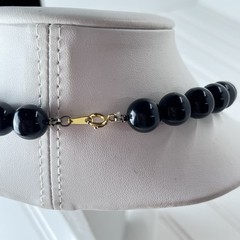 Vintage Black Lucite Beaded Necklace – 18” – Made In Japan – Circa 1950s-1960s