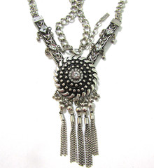Baublebar Sugarfix Rhinesstone Tassel Pendant Necklace Silver 4*24