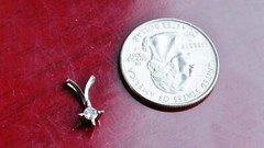 14k white gold pendant 0.20ct FVVS natural diamond solitaire charm handmade 0.7g