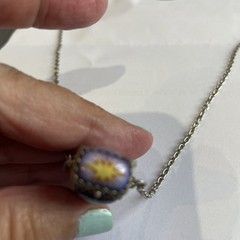 Vintage Russian Rostov Hand Painted Enamel Finift Fragrance/Trinket Pendant