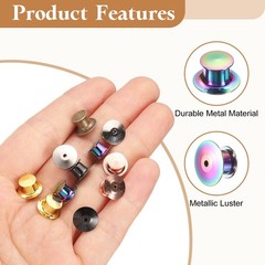 60Pcs Metal Locking Pin Backs, Pin Keepers Locking Clasp, Multicolor