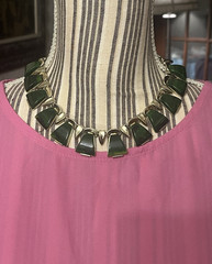 Vintage CHAREL Spinach Green Bakelite, Egyptian Revival, Necklace, Simi Tested!