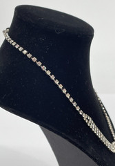 Antique Art Deco Silver Tone Multi Layer Rhinestone Collar Statement Necklace