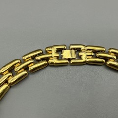 Necklace Womens Gold Tone Vintage Link Chain Chunky Bold Statement Polished 16″