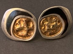 Ronjon Bloch Womens Vintage Earring Pair Set 14Kt Gold 925 Sterling Silver