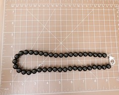 Judith Ripka necklace black onyx sterling silver 925 clasp DMQ signed 18 in