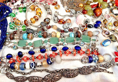 Artisan Estate Jewerly VTG/Now Glam Art Glass Woven Big Statement Boho