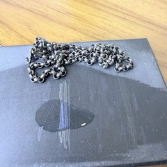 Men’s Gunmetal Black Rolo Box Link 925 Silver Chain Necklace Tested