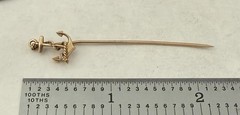 Antique Victorian Solid 10k Gold Ships Anchor Stick Pin